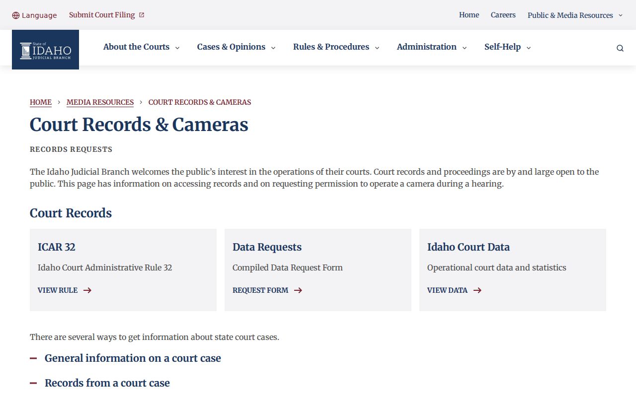 Jerome County criminal court cases official court records guidance