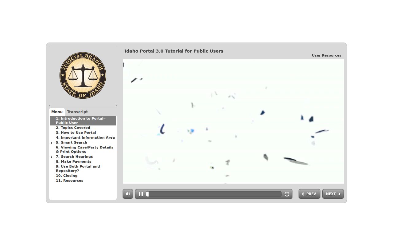 Jerome County criminal court cases iCourt public search tutorial