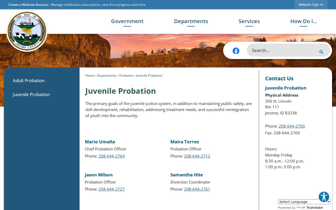 Hazelton criminal records route to county juvenile probation